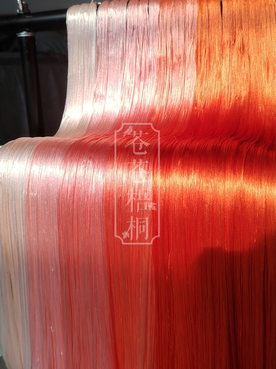 10g Suzhou Embroidery Thick Filament Slightly Twisted Mulberry Silk Thread(橘红色-红调)