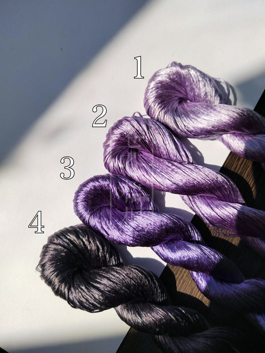 10g Suzhou Embroidery Thick Filament Slightly Twisted Mulberry Silk Thread(槿紫)