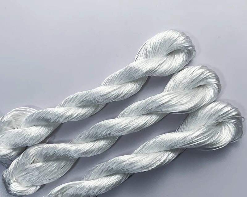 10g Suzhou Embroidery Thick Untwisted Mulberry Silk Thread(#White)
