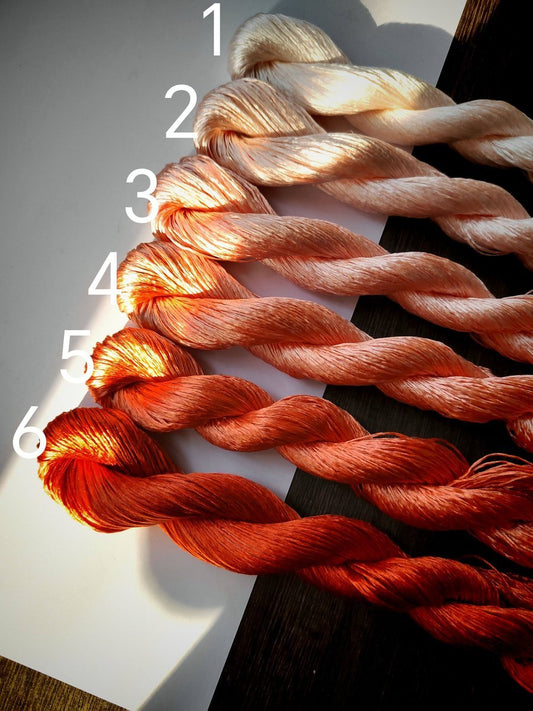 10g Suzhou Embroidery Thick Filament Slightly Twisted Mulberry Silk Thread(橘红色)