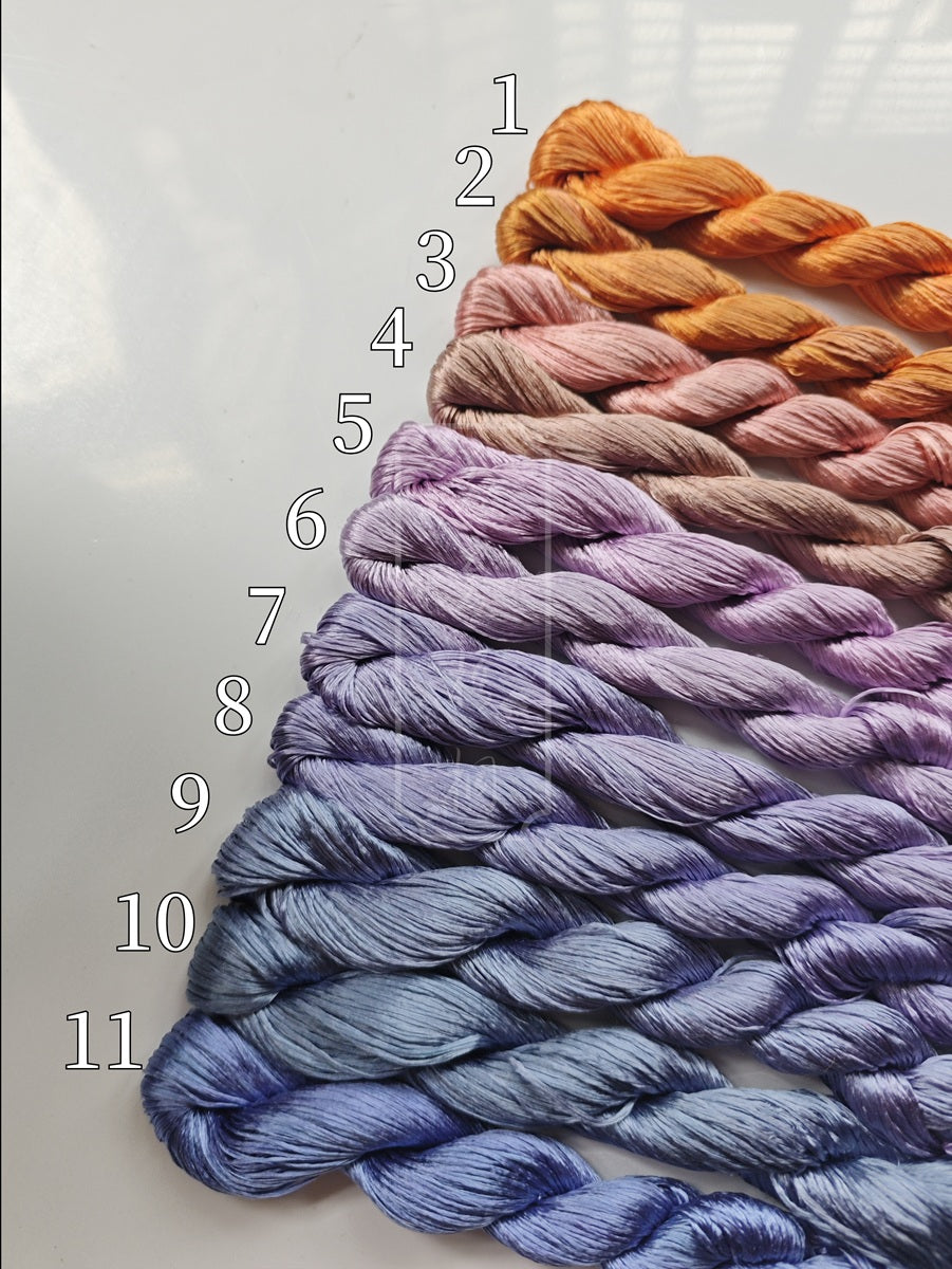 10g*11 Suzhou Embroidery Thick Filament Slightly Twisted Mulberry Silk Thread(红尾水鸲)