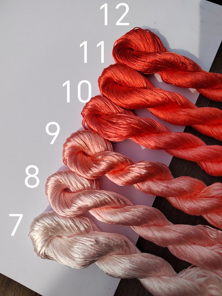 10g Suzhou Embroidery Thick Filament Slightly Twisted Mulberry Silk Thread(橘红色)