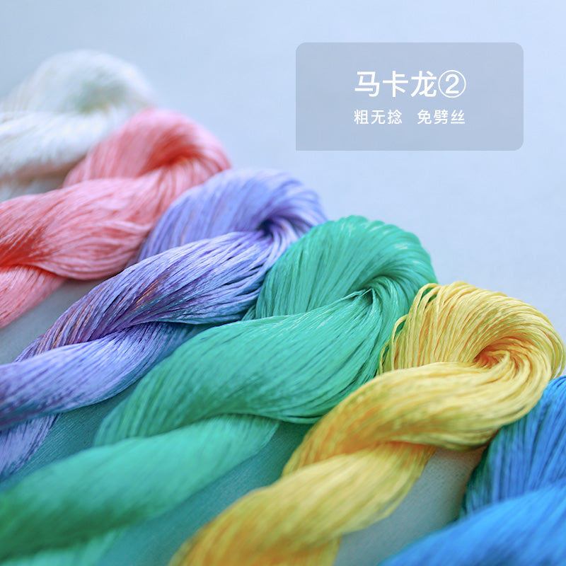 10g Suzhou Embroidery Thick Untwisted Mulberry Silk Thread(#Macaron color scheme 10g*6)