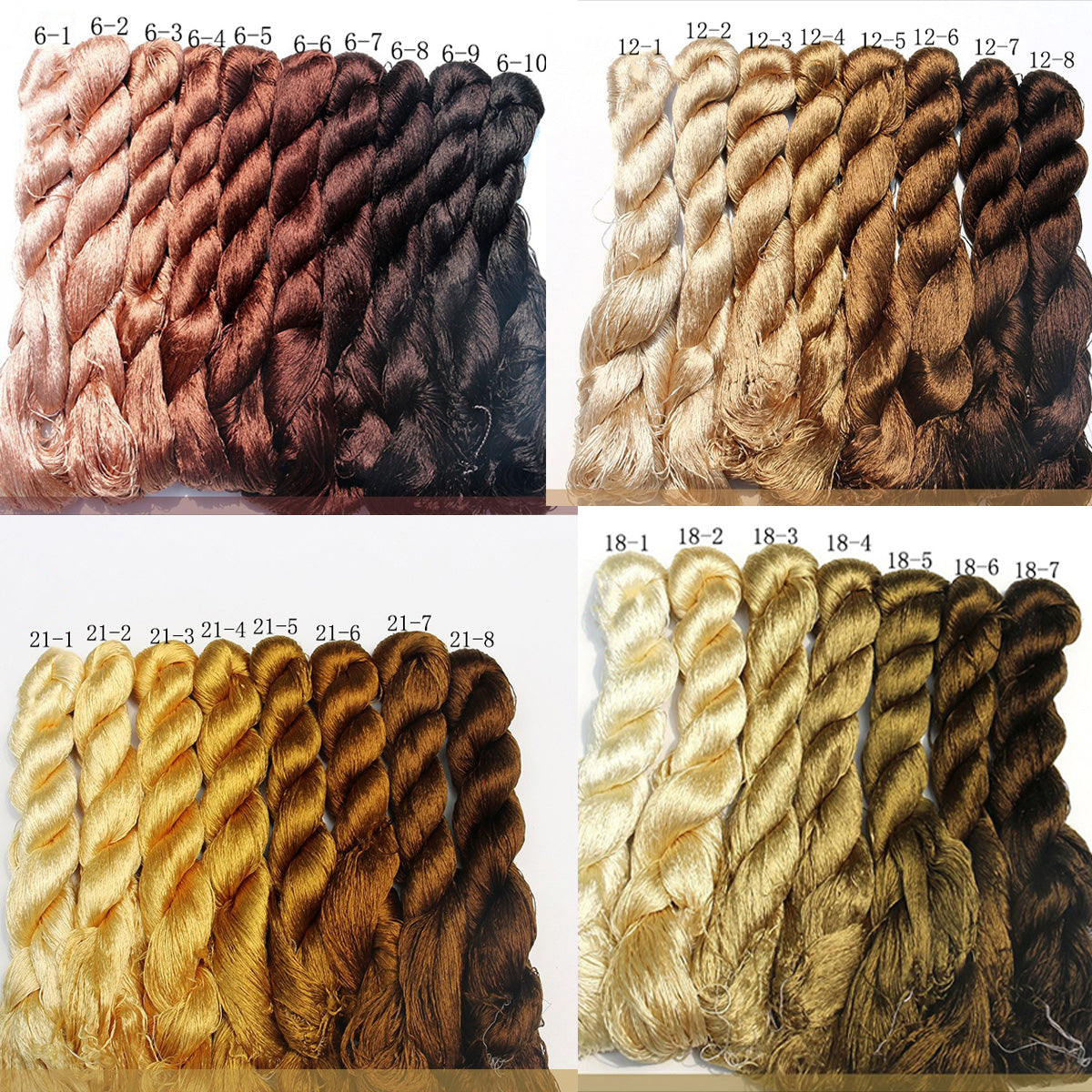 20m Suzhou Embroidery Mulberry Silk Thread(Brown01 33*20m)