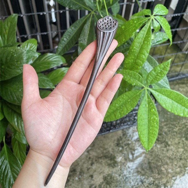 Natural Wooden Lotus Pod Hair Stick Set - 20cm Hairpin (莲蓬)