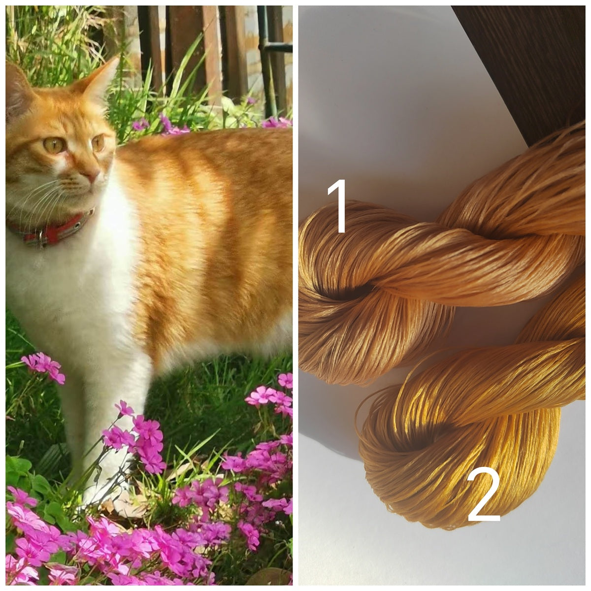 20g 5A Raw Silk Mulberry Silk Thread(%橘猫色) - For Ronghua, Wigs