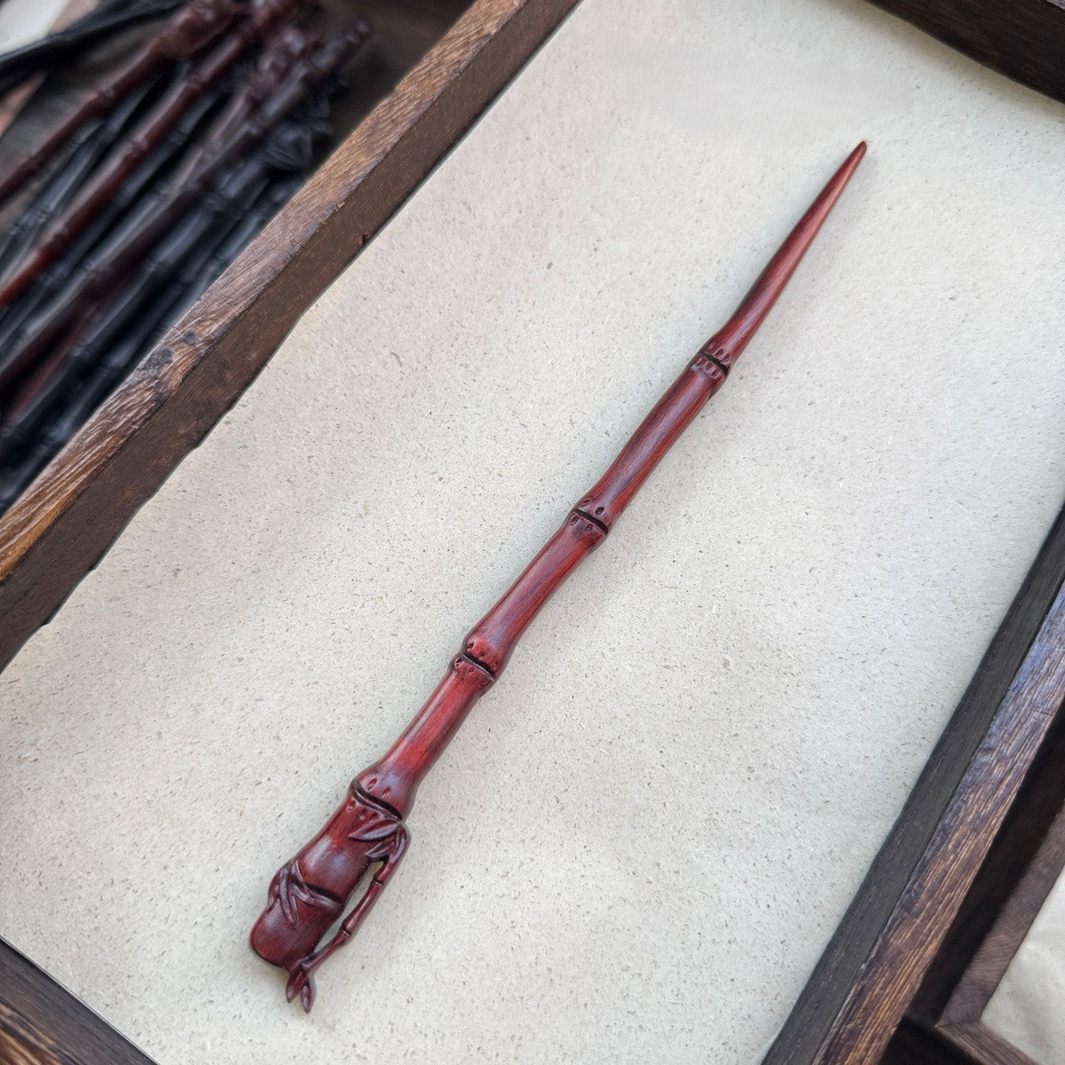 Natural African Blackwood Hair Stick - Zhulouji Bamboo Pavilion Design Hairpin #竹楼记