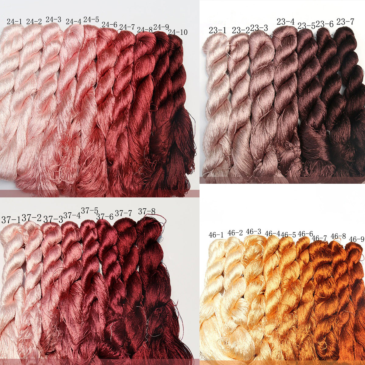 20m Suzhou Embroidery Mulberry Silk Thread(Brown02 34*20m)