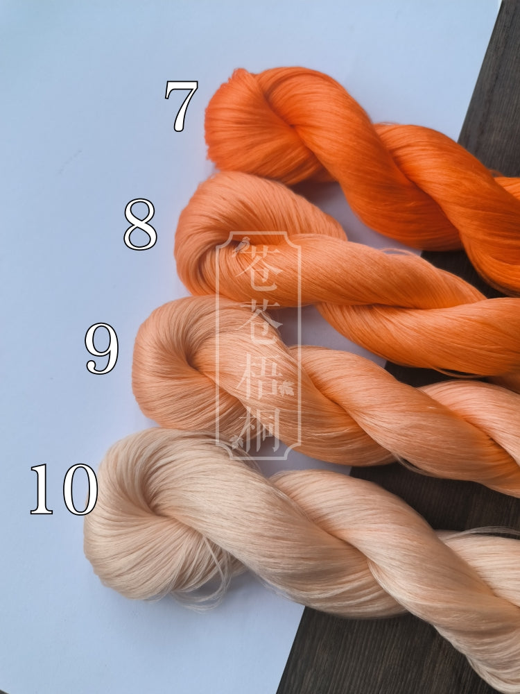 20g 5A Raw Silk Mulberry Silk Thread(%Orange) - For Ronghua, Wigs