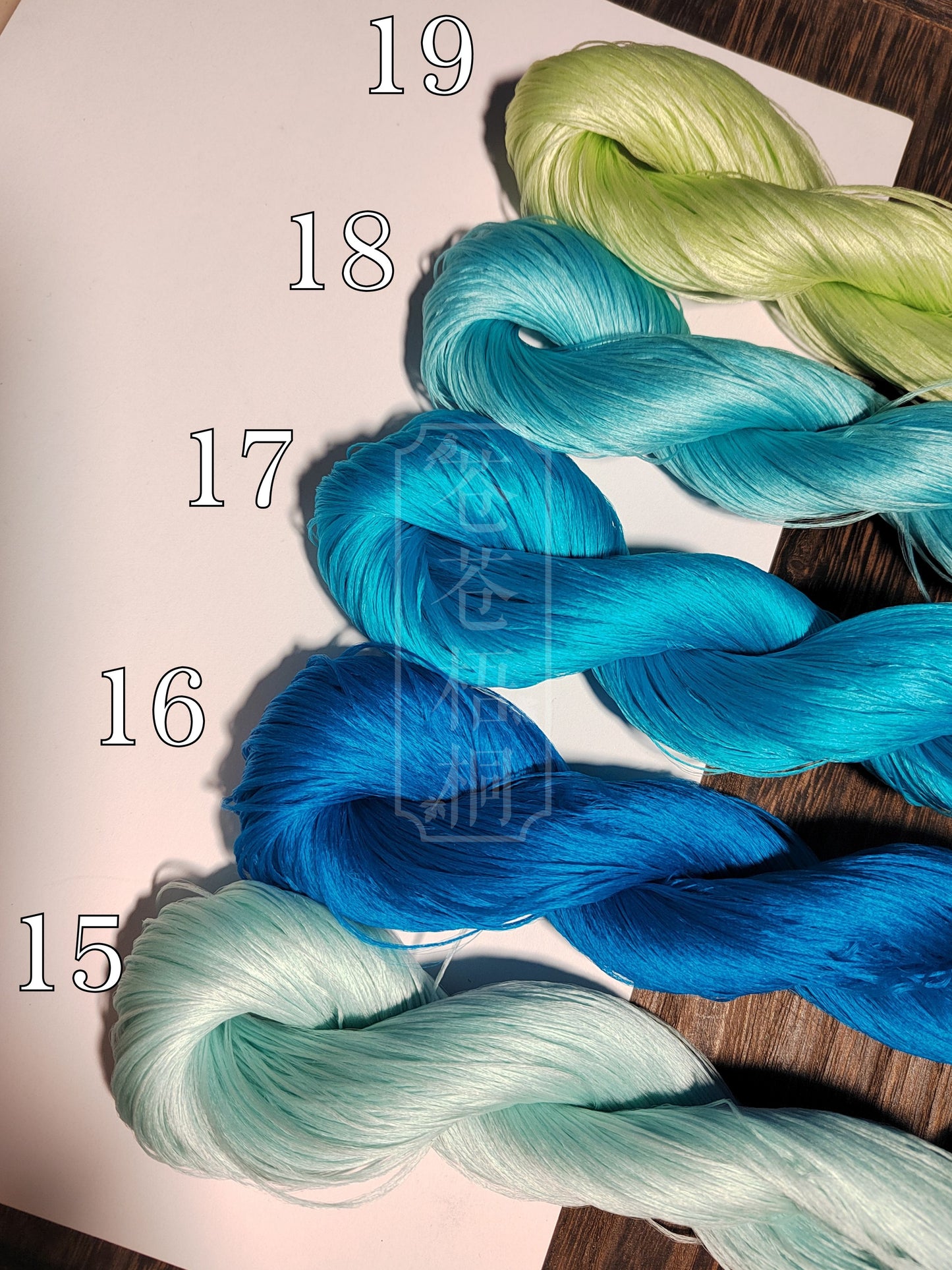 20g 5A Raw Silk Mulberry Silk Thread(%Blue) - For Ronghua, Wigs