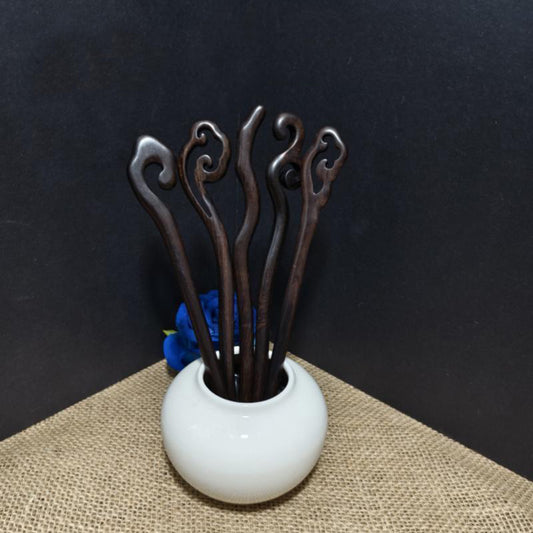 Polished 21cm Ebony Hair Stick for Bun and Updo Hairstyles