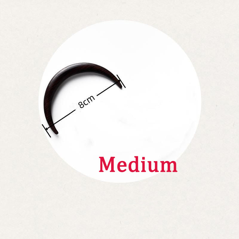 Ebony & Green Sandalwood Hair Stick – 12cm Handmade Half-Moon Wooden Hair Pin for Women | Natural Fragrant Finish