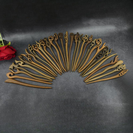 Natural Wooden Hair Sticks for Elegant Hairstyles – Set of Handmade Pins