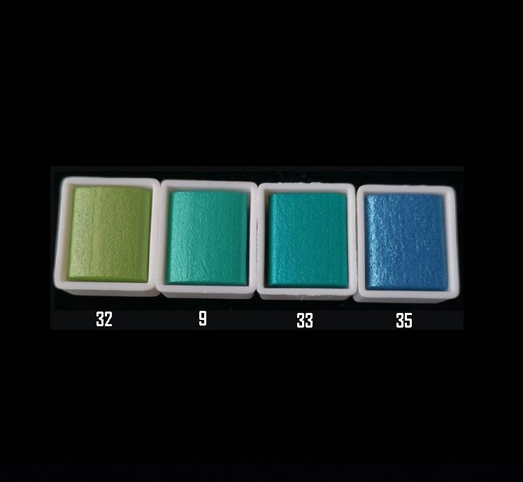 Metallic Pearlescent Solid Watercolor Paint Set for Ronghua Chanhua, Art & Crafts(Combo Pack Set of 4)