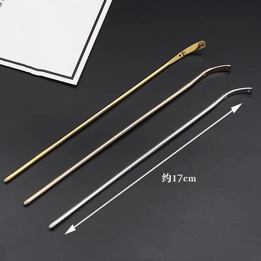 Side-by-side comparison of the 170mm gold and silver alloy hair sticks for updos and crafting.