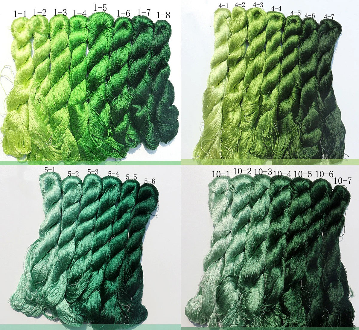 20m Suzhou Embroidery Mulberry Silk Thread(Green01 28*20m)