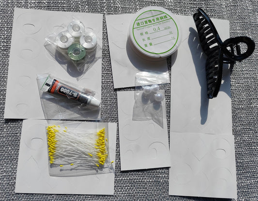 Camellia Series Hair Claw Clip Chanhua Materials Flowers DIY Kit - Include Detailed Video Tutorial