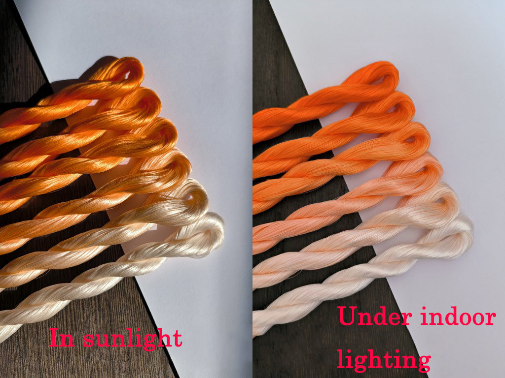 10g Suzhou Embroidery Thick Filament Slightly Twisted Mulberry Silk Thread(橙色)