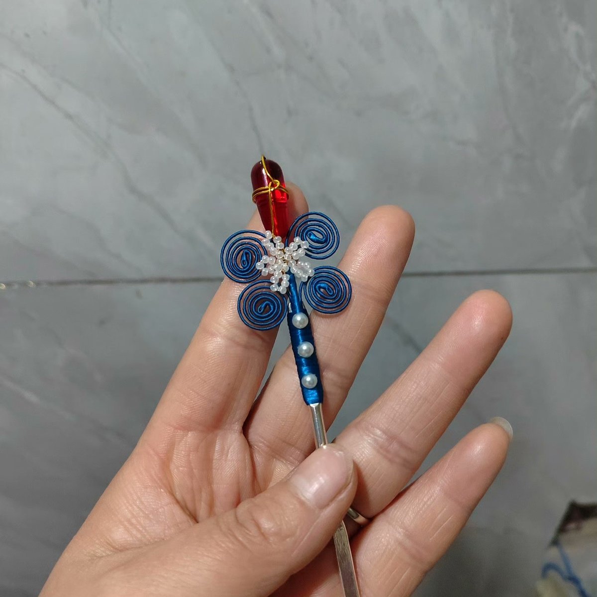 Handmade Chanhua Thread-Wrapped Hairpin - Elegant Floral Hair Accessory