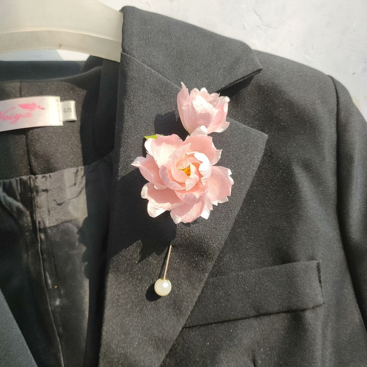 Handmade Pink Peony Ronghua Brooch - Artisanal Silk Floral Pin