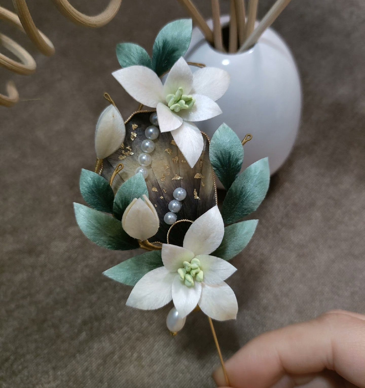 Handmade Ronghua Orchid Brooch - Wedding & Daily