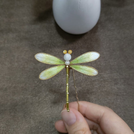 Handmade Ronghua Dragonfly Hairpin - Wedding, Daily & Banquet