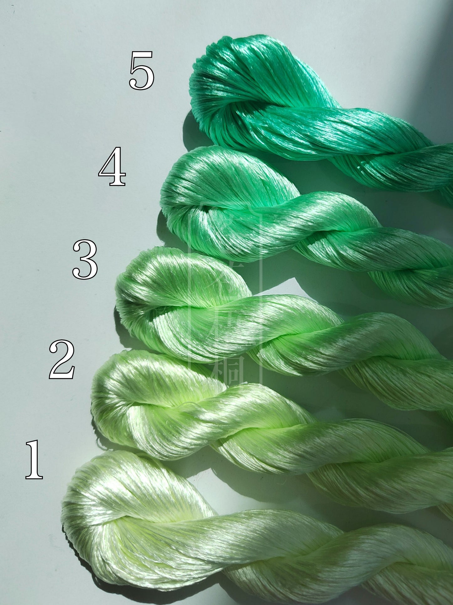 10g Suzhou Embroidery Thick Filament Slightly Twisted Mulberry Silk Thread(水绿 春辰)