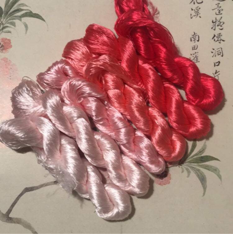 80m Suzhou EmbroideryUntwisted Mulberry Silk Thread(#011(1-6) 80m*6)