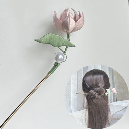 Lotus Flower Hairpin Chanhua Materials Flowers DIY Kit - Include Detailed Video Tutorial