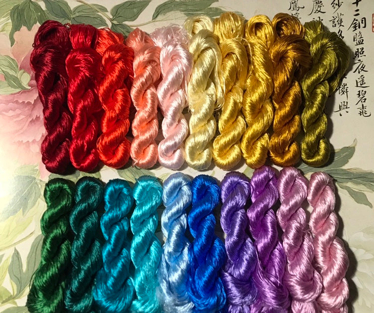 80m Suzhou Embroidery Untwisted Mulberry Silk Thread(#和和美美 80m*20)