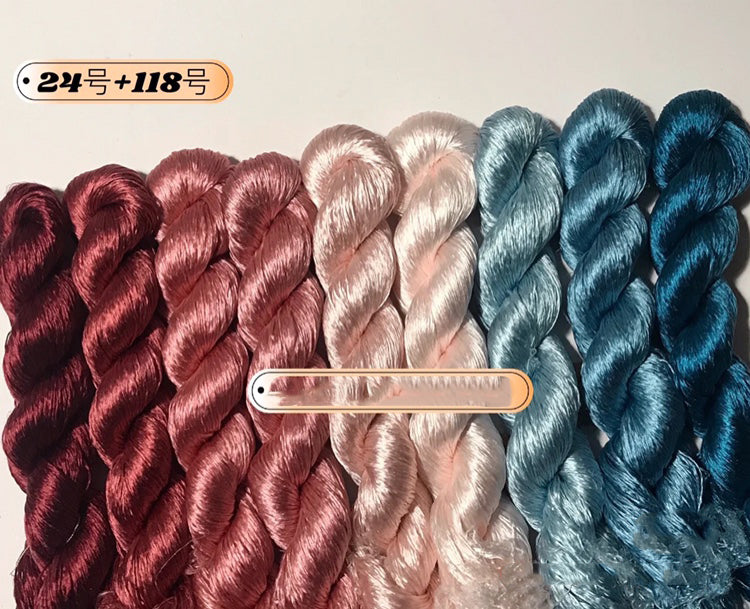 80m Suzhou Embroidery Untwisted Mulberry Silk Thread(#024 #118 80m*9)