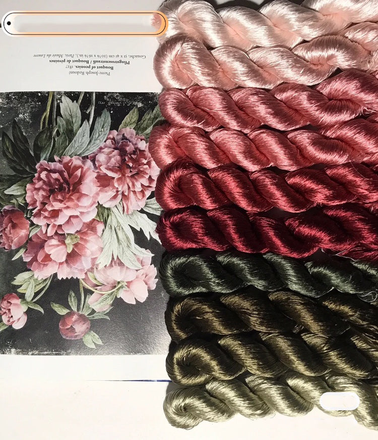 80m Suzhou Embroidery Untwisted Mulberry Silk Thread(#024 #066 #067 80m*10)