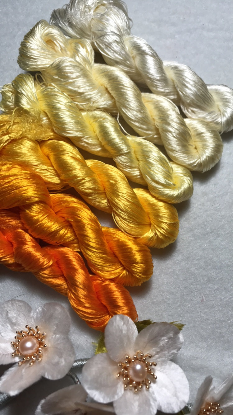 80m Suzhou Embroidery Untwisted Mulberry Silk Thread(#008(1-6) 80m*6)