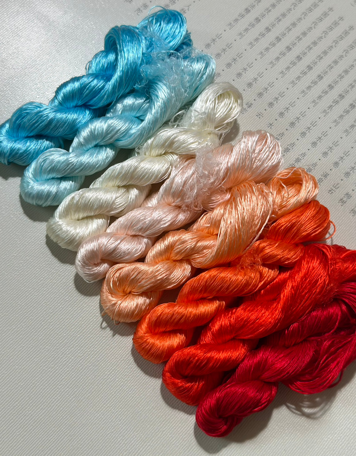 80m Suzhou Embroidery Untwisted Mulberry Silk Thread(#金鱼尾 80m*8)