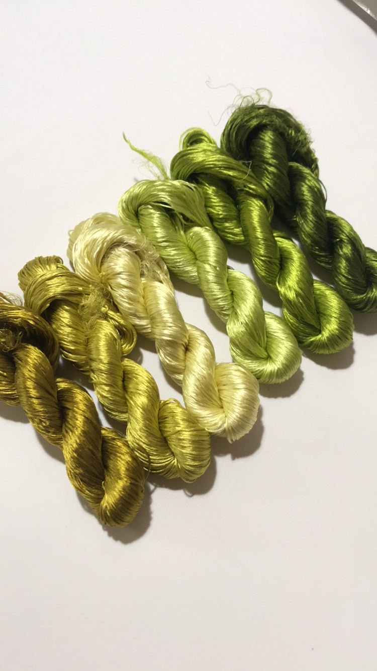80m Suzhou Embroidery Untwisted Mulberry Silk Thread(#秋韵 80m*6)