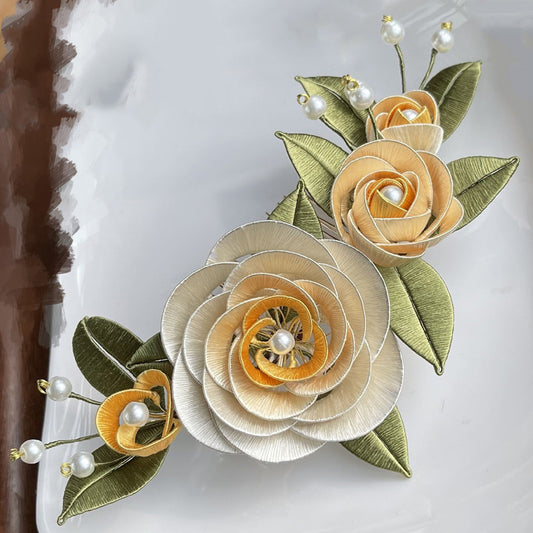 Doukou Haircomb Chanhua Materials Flowers DIY Kit - Include Detailed Video Tutorial