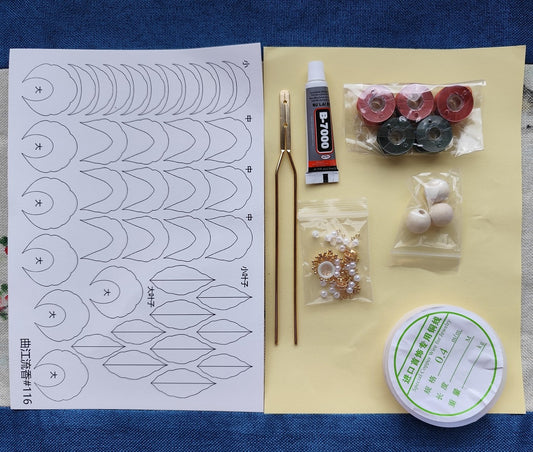 LuoyangFu Hairpin Chanhua Materials Flowers DIY Kit - Include Detailed Video Tutorial