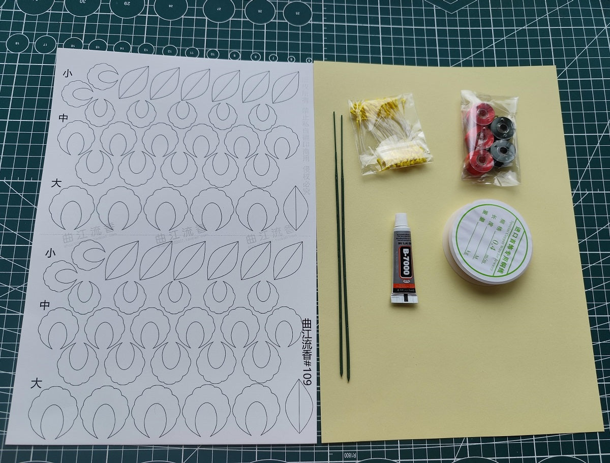 Camellia Chanhua Materials Flowers DIY Kit - Include Detailed Video Tutorial