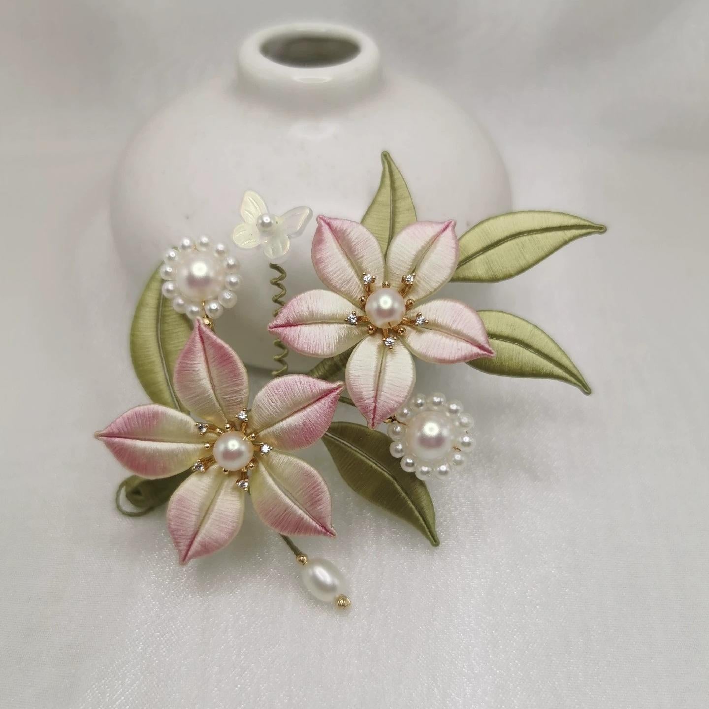 Peach Blossom Handmade Hairclip - Silk Hairclip(Chanhua)