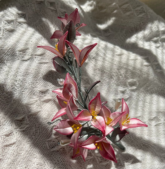 Triangle Plum Bespoke Hairpin - Silk Hairpin(Chanhua)