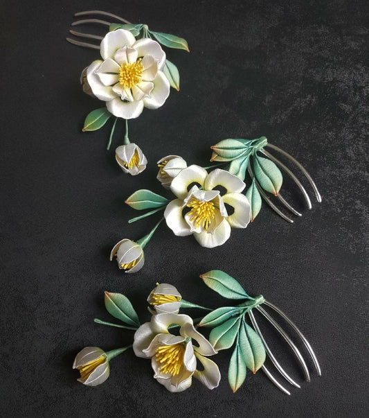 Camellia Bespoke Hairpin - Silk Hairpin(Chanhua)