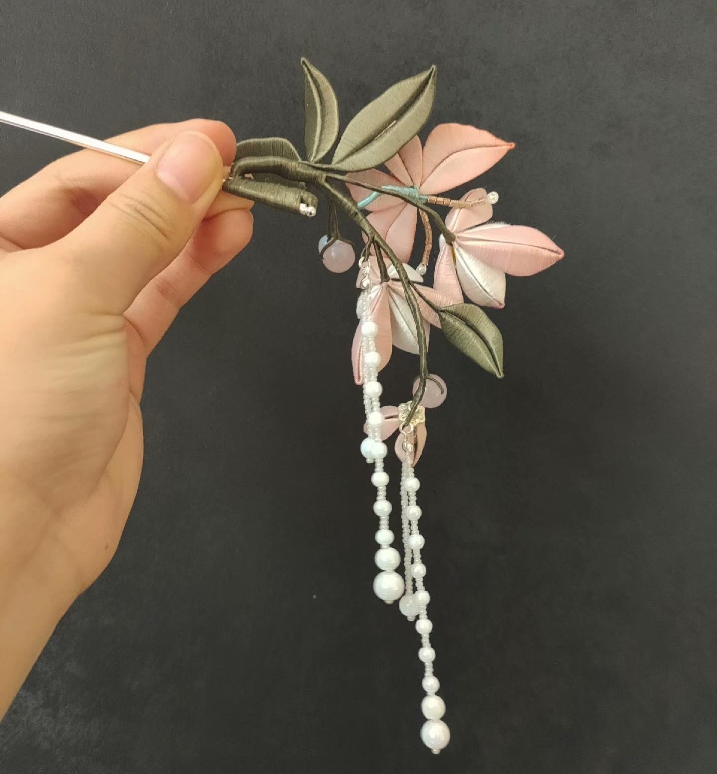 Pink Butterfly Bespoke Hairpin - Silk Hairpin(Chanhua)