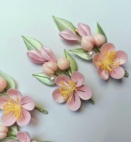 Peach Blossom Bespoke Brooch - Silk Brooch(Chanhua)