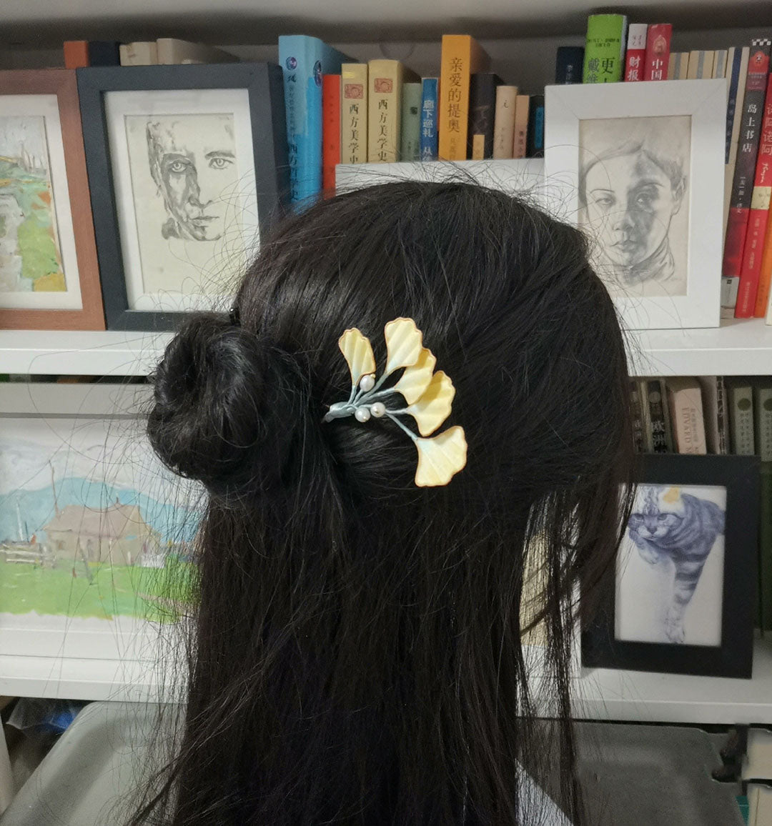 Ginkgo Leaf Bespoke Hairpin - Silk Hairpin(Ronghua)