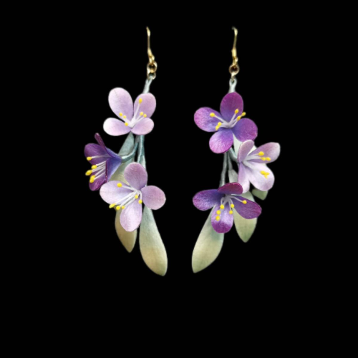 Purple Bespoke Earrings - Silk Earrings(Ronghua) – Fullflowers