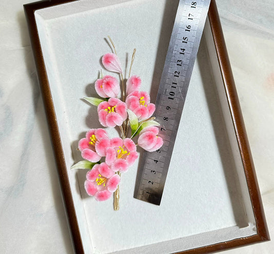 Peach Blossom Bespoke Hairpin - Silk Hairpin(Ronghua)