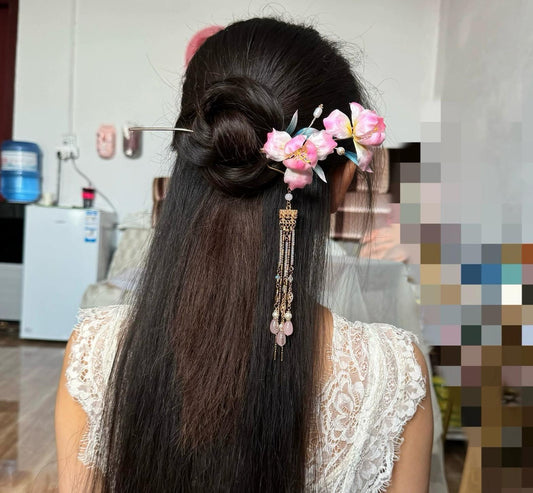 Iris Bespoke Hairpin - Silk Hairpin(Ronghua)