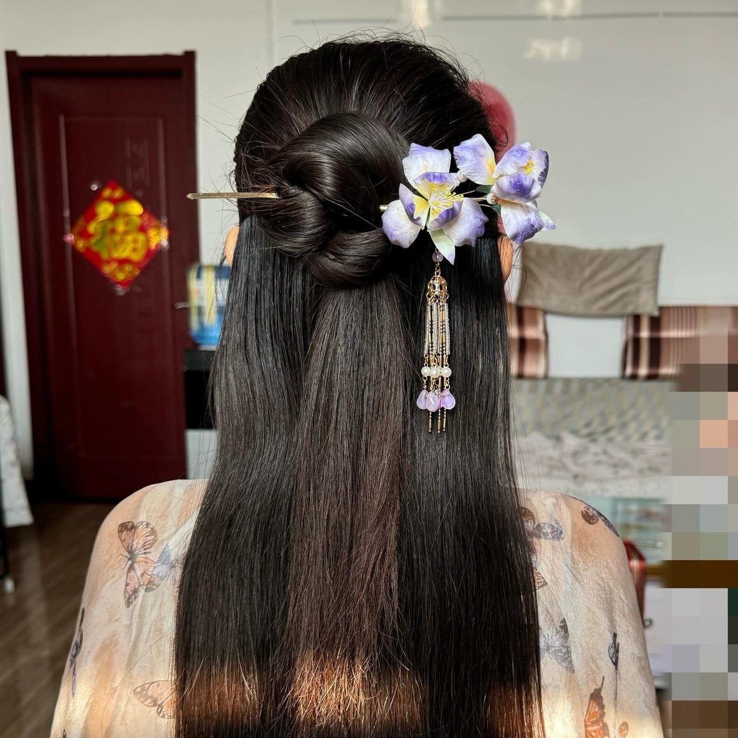 Iris Bespoke Hairpin - Silk Hairpin(Ronghua)