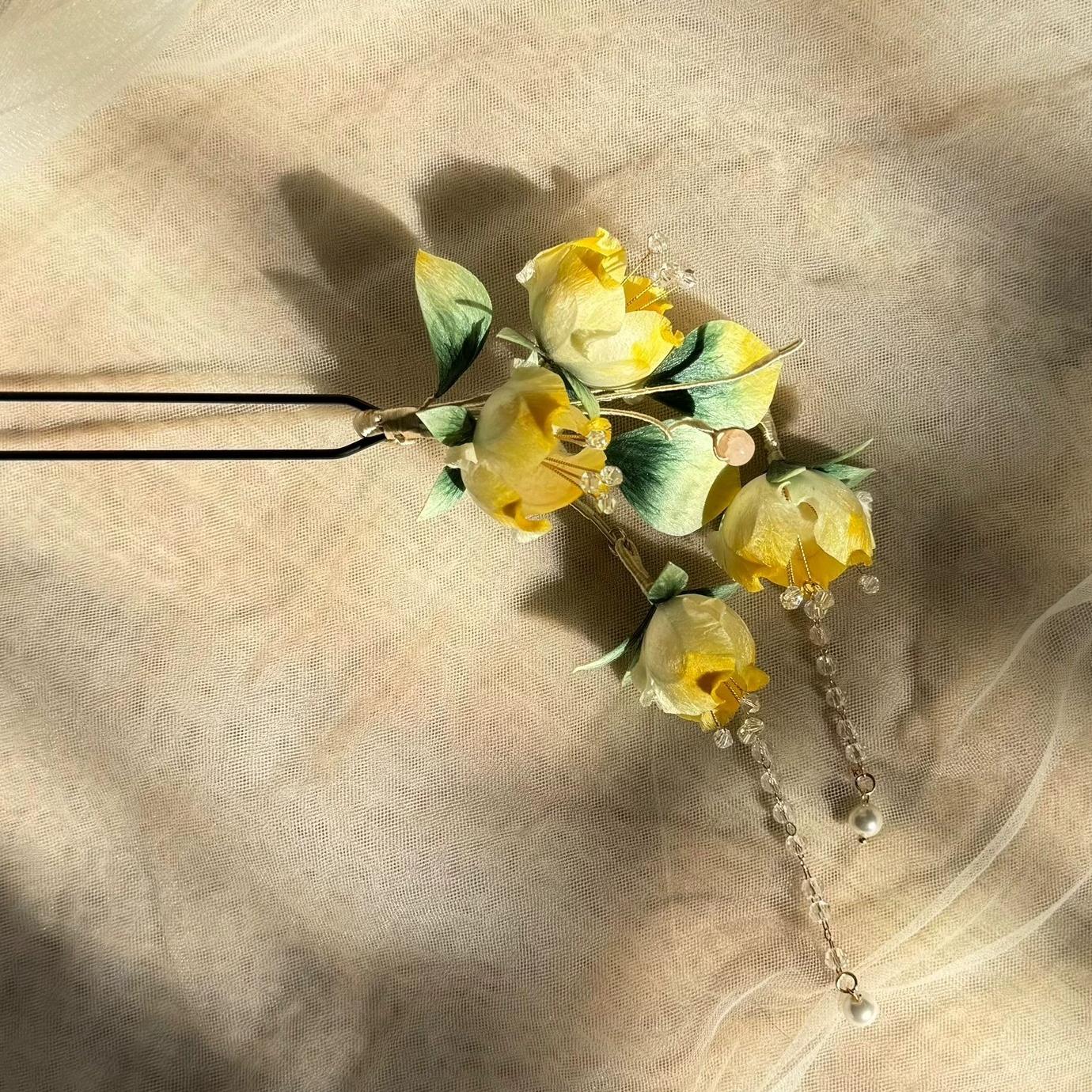 Begonia Flower Bespoke Hairpin - Silk Hairpin(Ronghua)