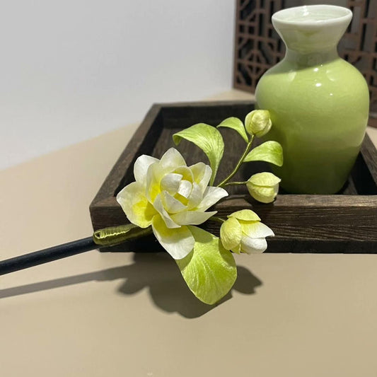 Jasmine Flower Bespoke Hairpin - Silk Hairpin(Ronghua)